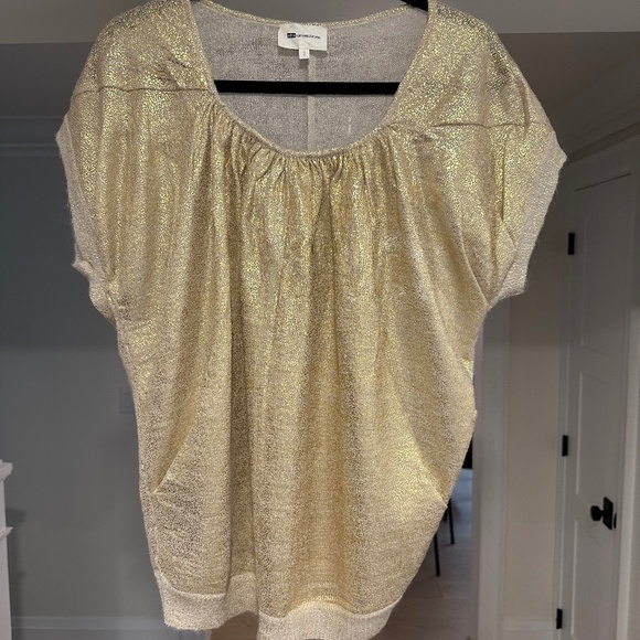 Vanessa Bruno Sweaters - Vanessa Bruno Gold Short-Sleeve Mohair-Blend Sweater, US M/L (VB Sz 2/IT 42)
